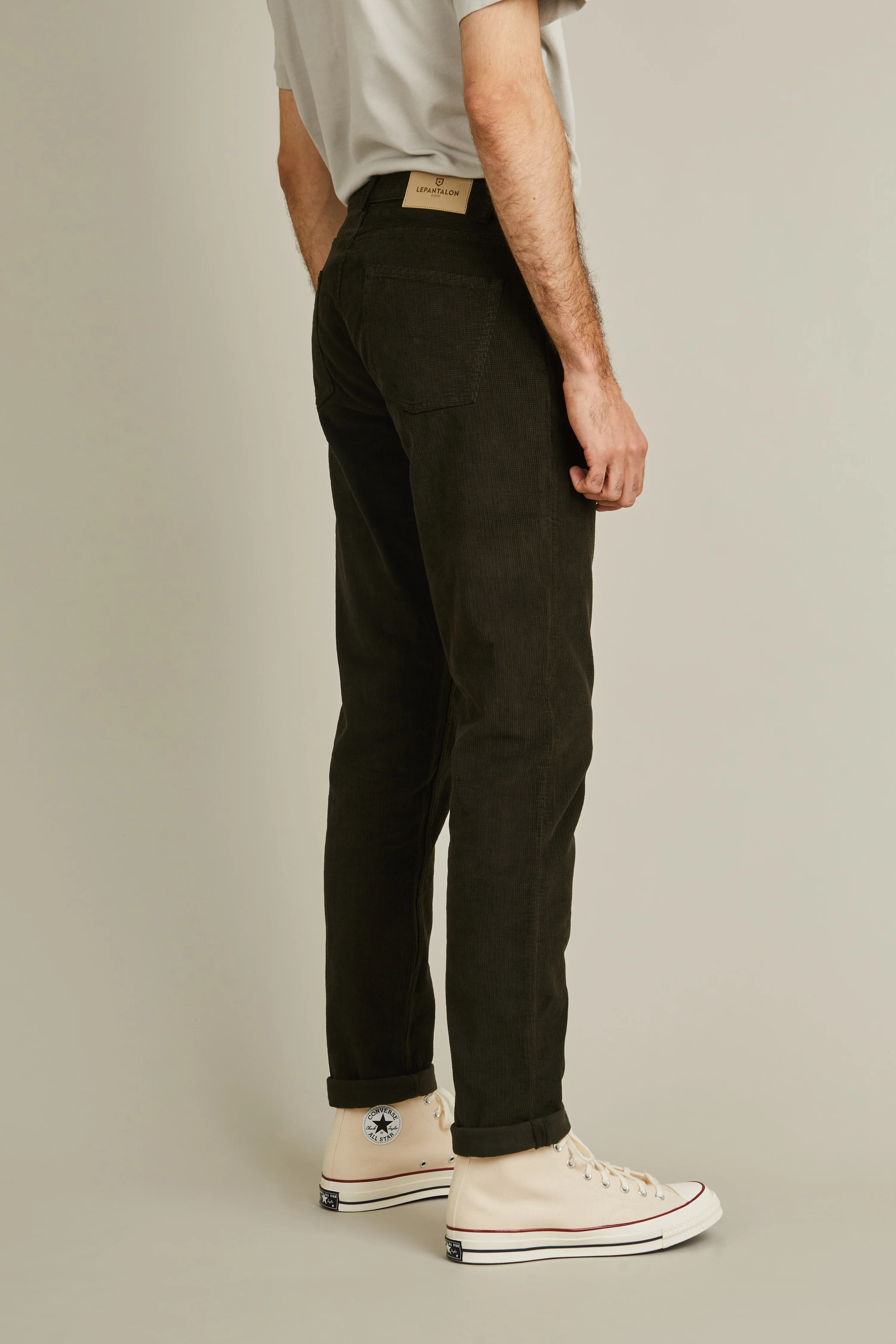 5 Poches velours kaki - Image 4