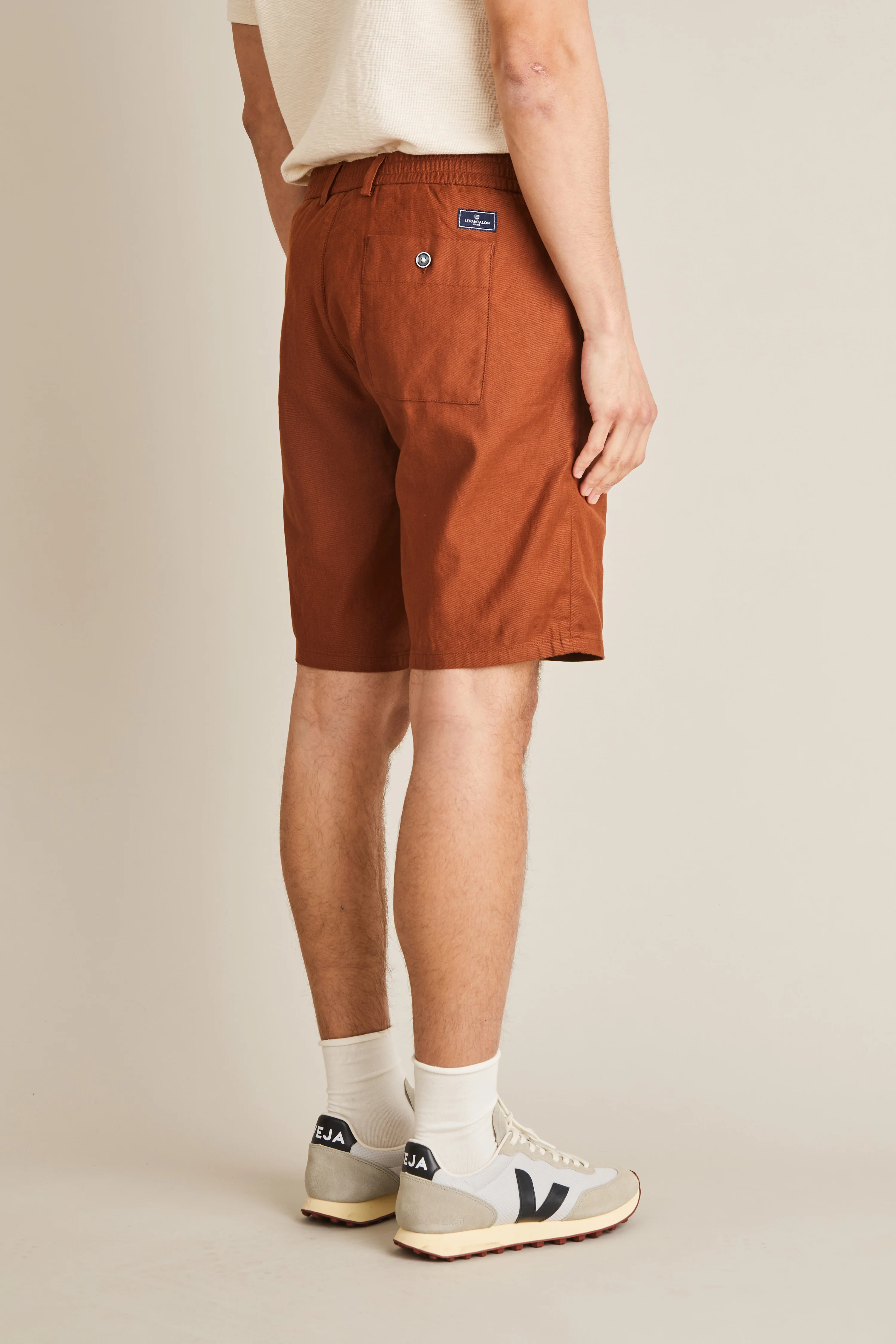 Bermuda coton-lin terracotta - Image 5