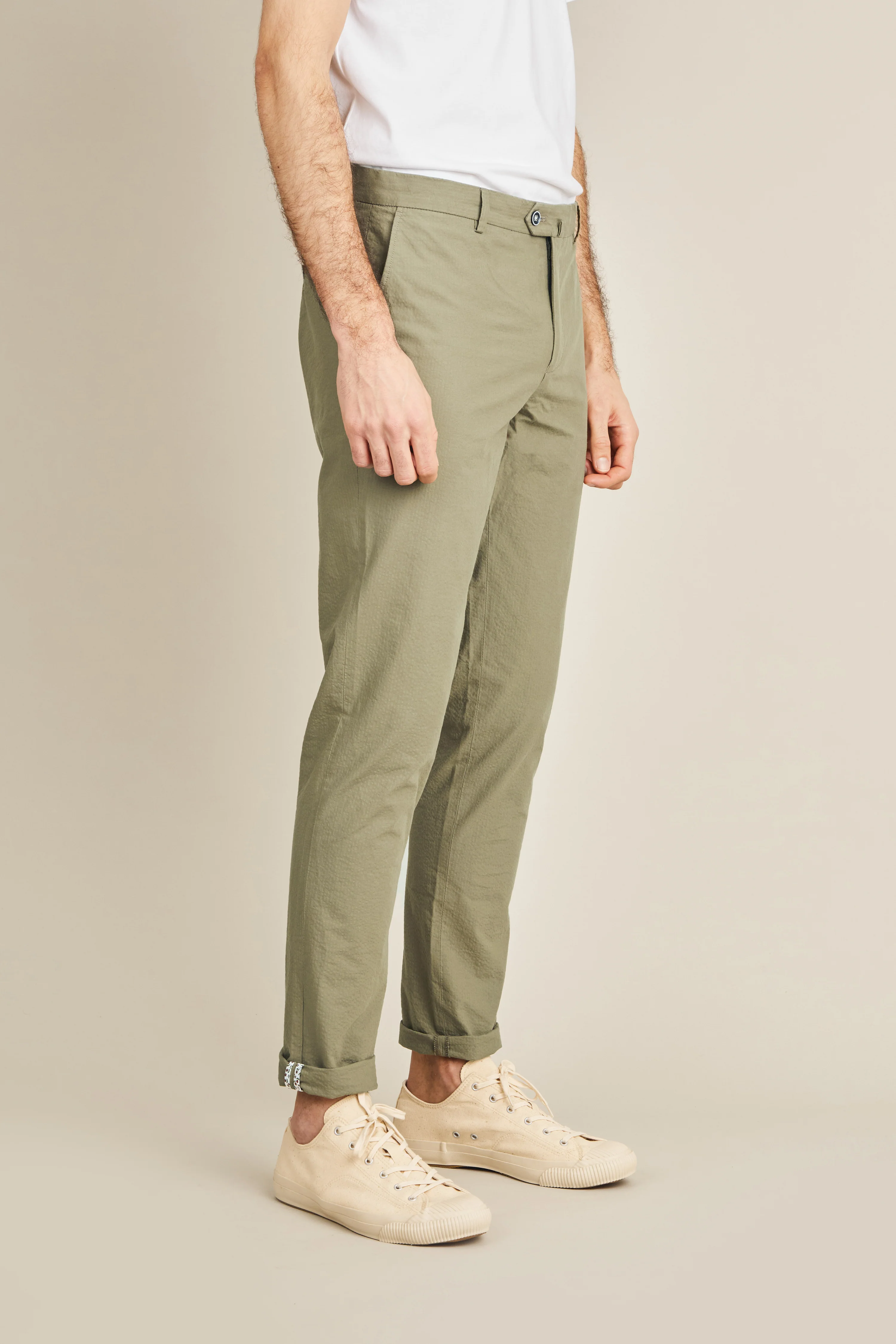 Chino seersucker kaki - Image 4