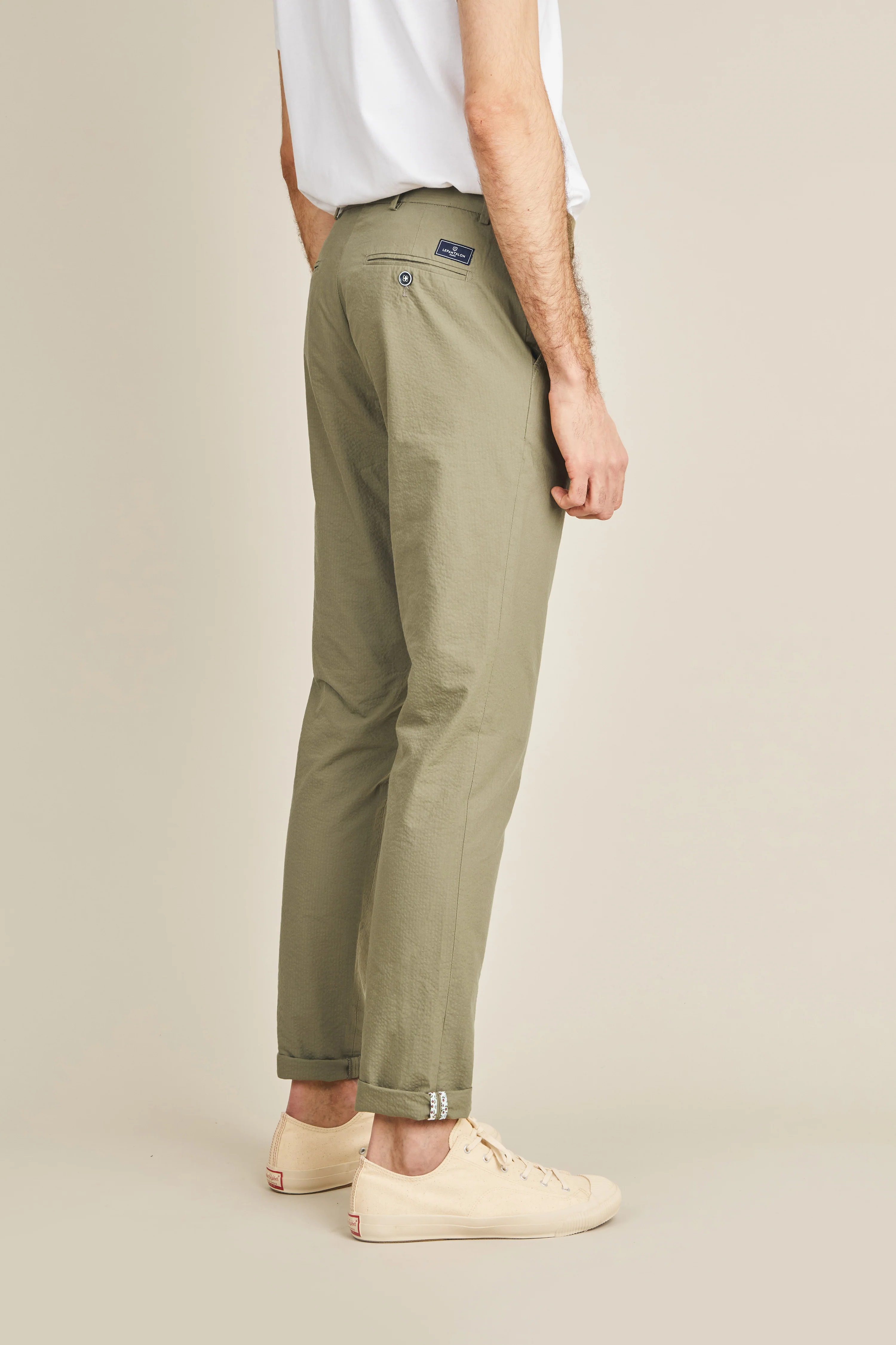 Chino seersucker kaki - Image 5