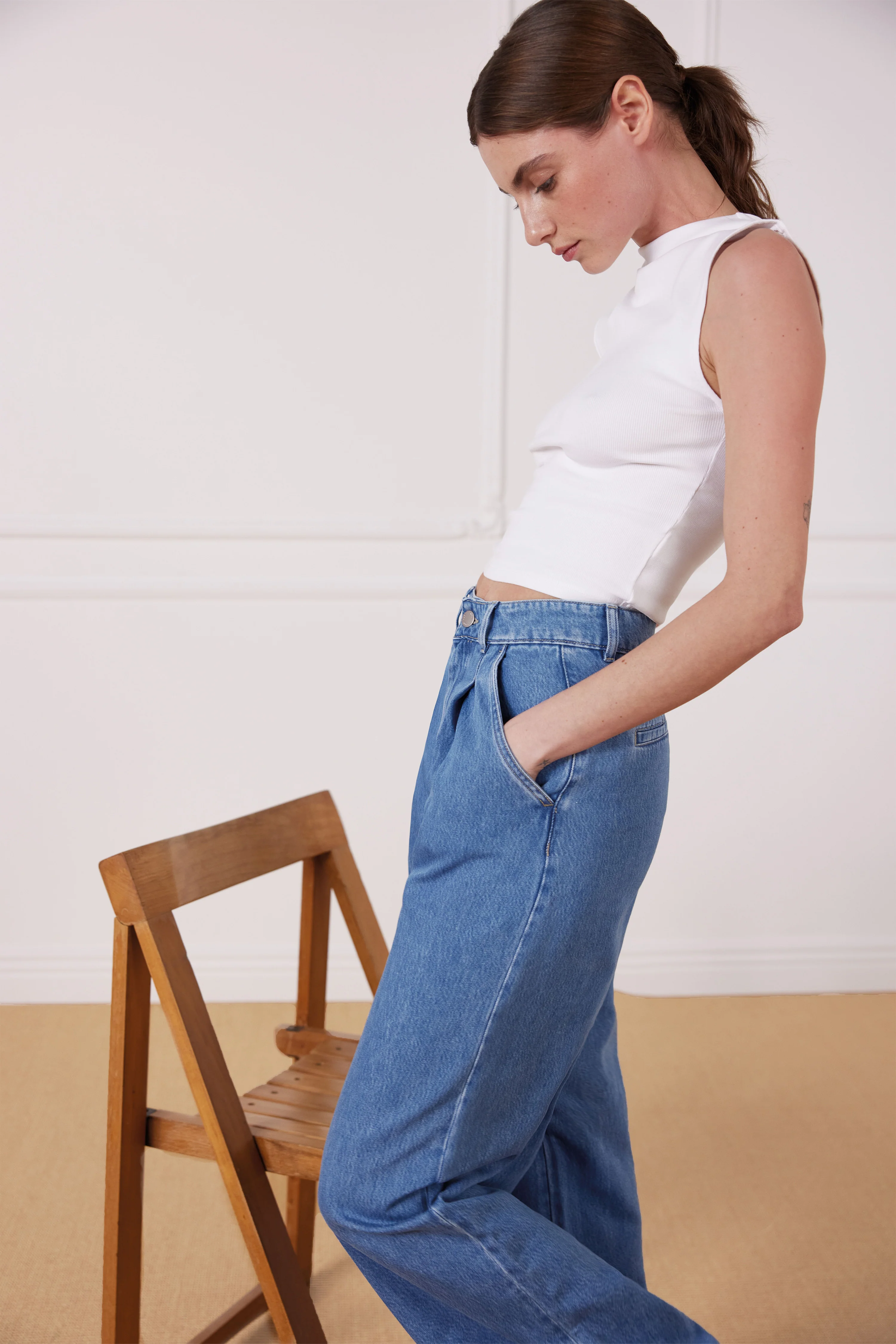 Pantalon à pinces middle blue - Image 3