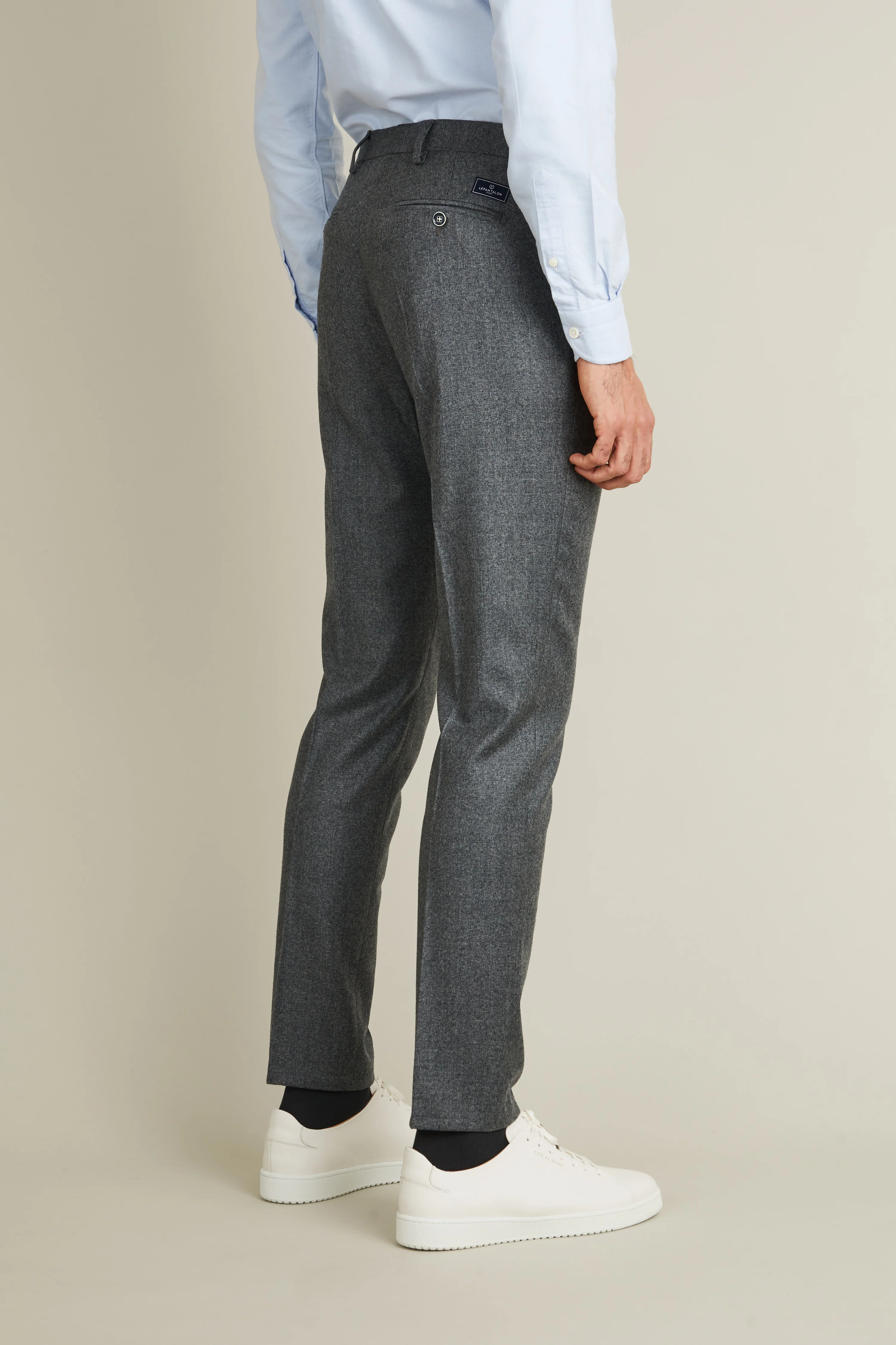 Pantalon flanelle gris chiné - Image 5