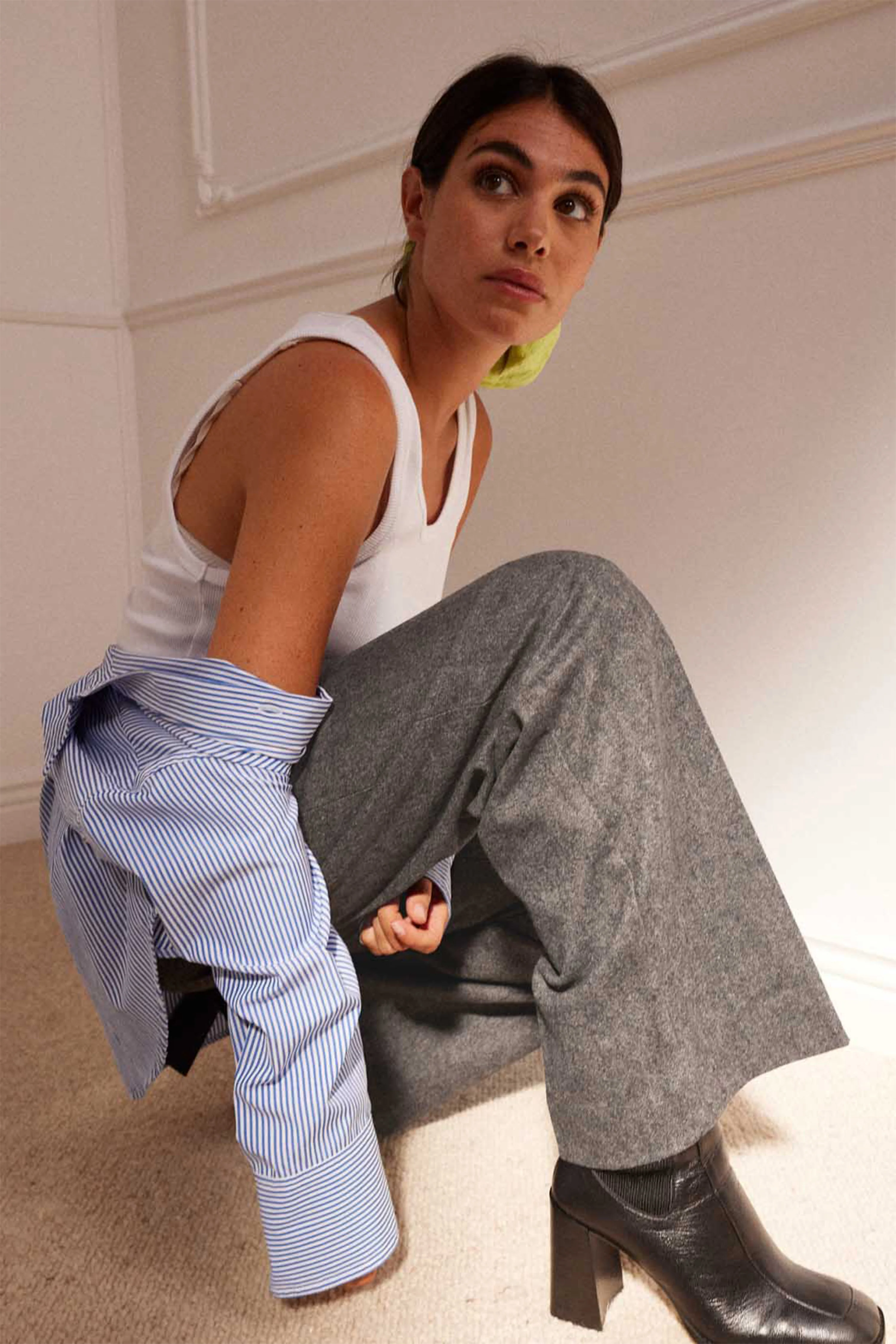 Pantalon Flanelle Palazzo Gris (ancienne version) - Image 4